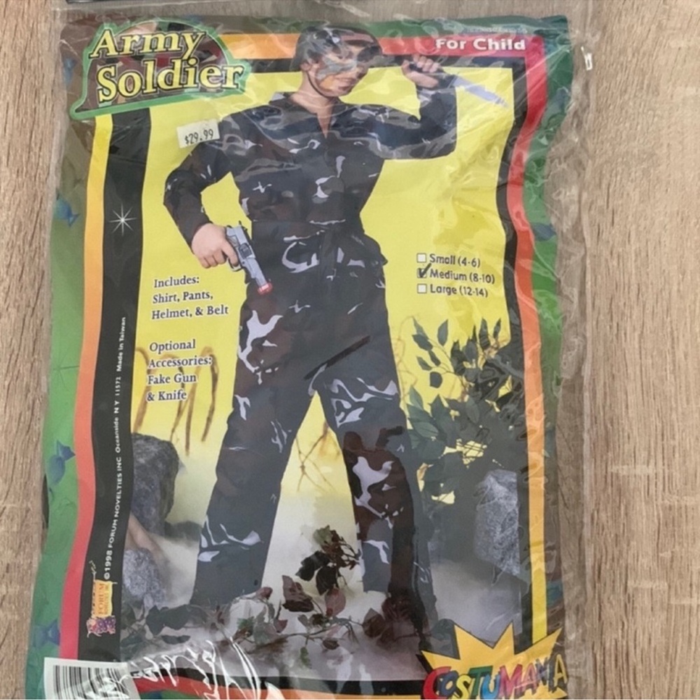 BOYS USA ARMY COSTUME CAMOUFLAGE SIZE 8-10 MEDIUM